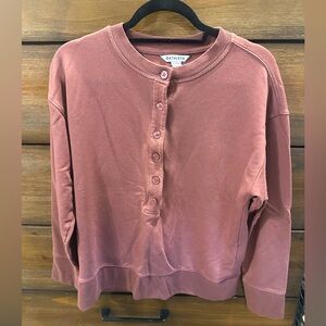 Athleta Mauve Button-Up Sweatshirt